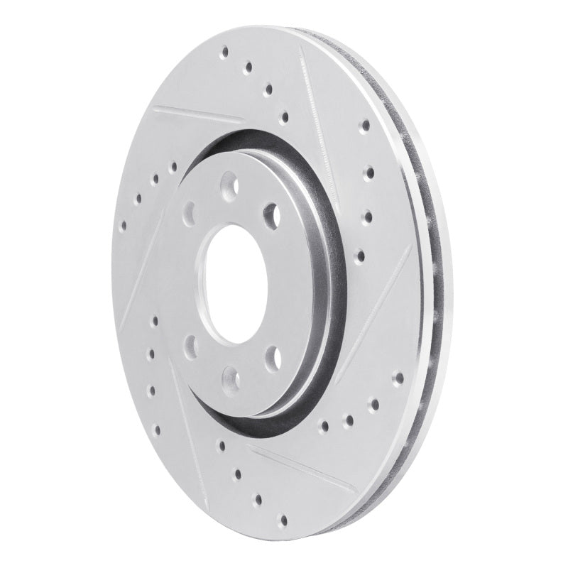R1 88-89 Eagle Medallion Front Right Drilled & Slotted Silver Brake Rotor