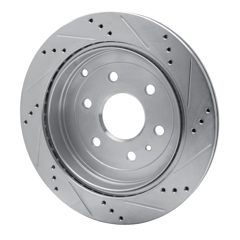 DFC 07-17 Buick Enclave Rear Left Drilled & Slotted Silver Brake Rotor