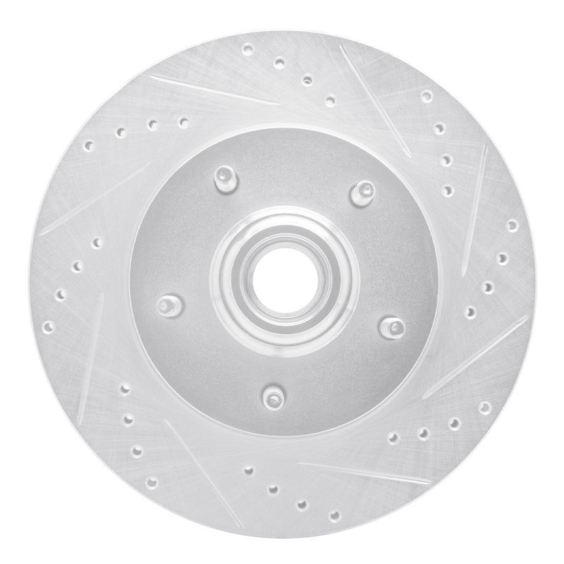 DFC 97-99 Ford F-150 RWD Front Right Drilled & Slotted Silver Brake Rotor