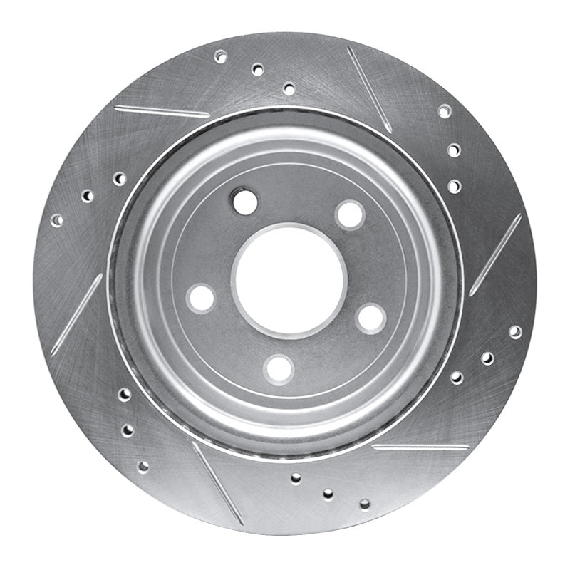 R1 08-10 Chevrolet COBALT Rear Left Drilled & Slotted Silver Brake Rotor