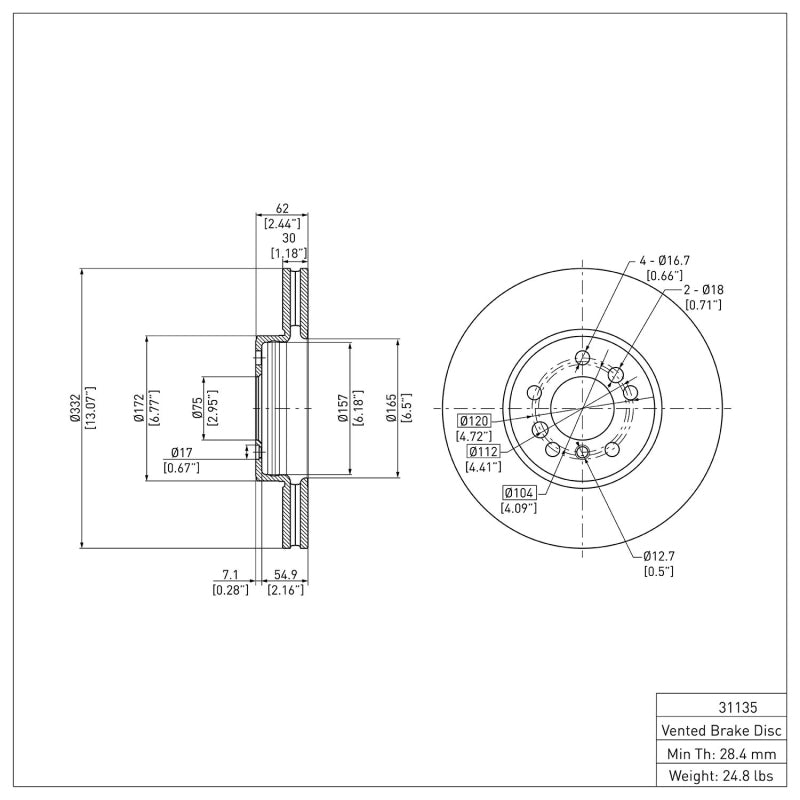 R1 00-06 BMW X5 Front Brake Rotor