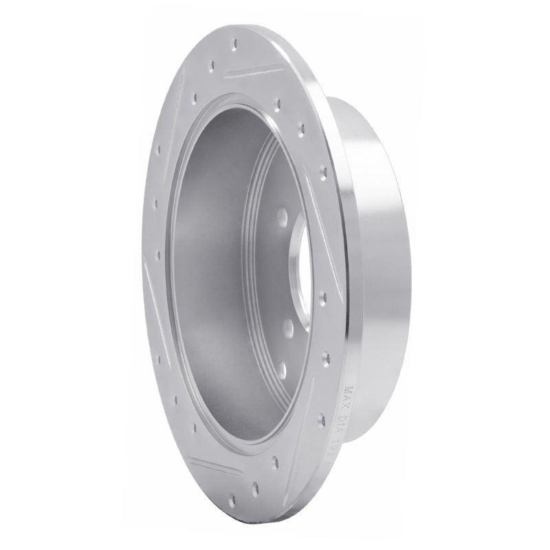 R1 01-16 Hyundai Santa Fe Rear Right Drilled & Slotted Silver Brake Rotor