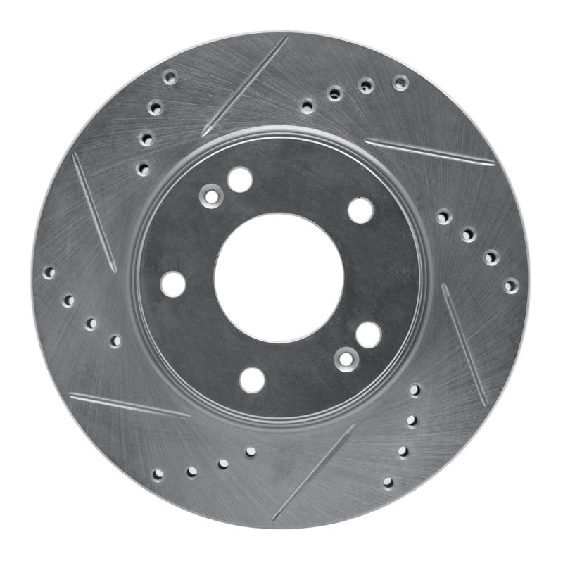 DFC 01-05 Hyundai Santa Fe Front Left Drilled & Slotted Silver Brake Rotor
