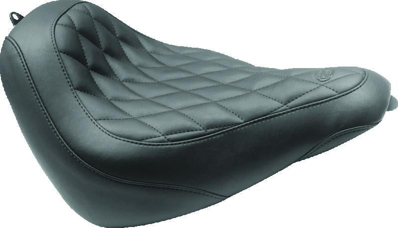 Mustang 18-21 Harley Street Bob Wide Tripper Solo Seat Diamond Stitch - Black