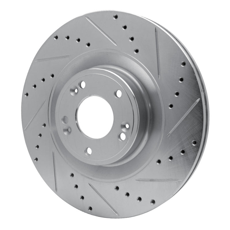 DFC 11-17 Genesis G80 Front Right Drilled & Slotted Silver Brake Rotor