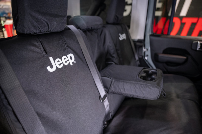 Covercraft 13-18 Jeep Wrangler JK 4dr 2nd Row 60/40 Endura Jeep Logo SeatSaver 2nd Row Seat Covers