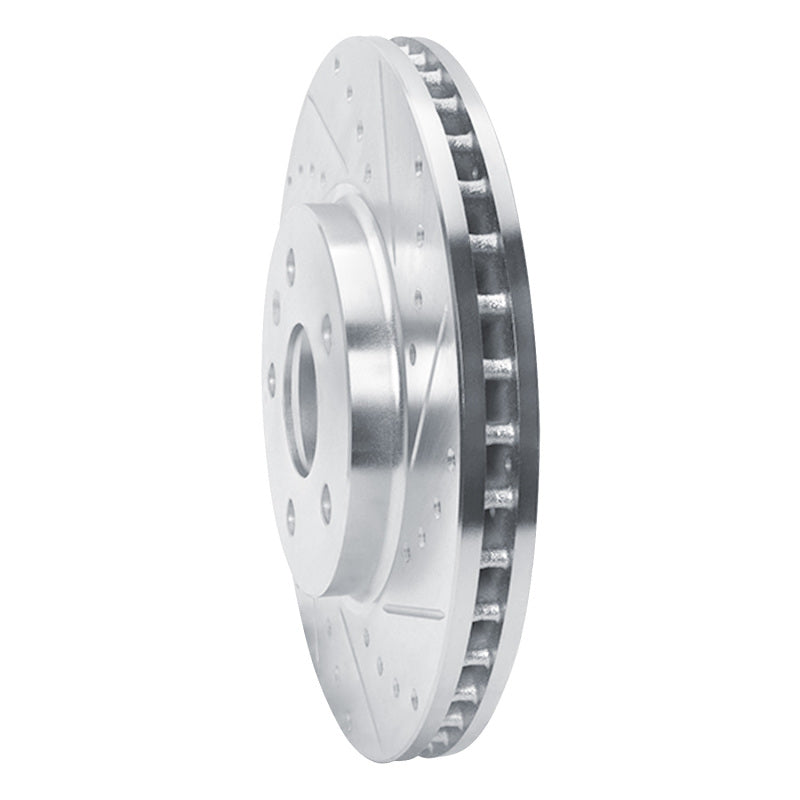 R1 08-14 Cadillac CTS Front Right Drilled & Slotted Silver Brake Rotor