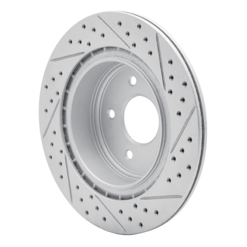 R1 05-25 Infiniti G37 Rear Left Drilled & Slotted Geo-Carbon Rotor