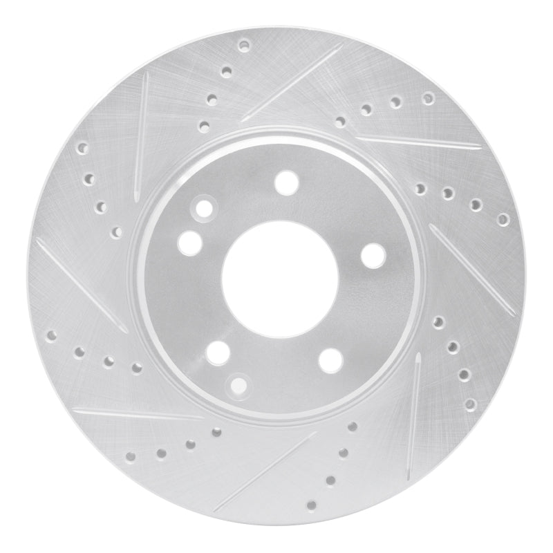 R1 96-11 Chrysler Crossfire Front Left Drilled & Slotted Silver Brake Rotor