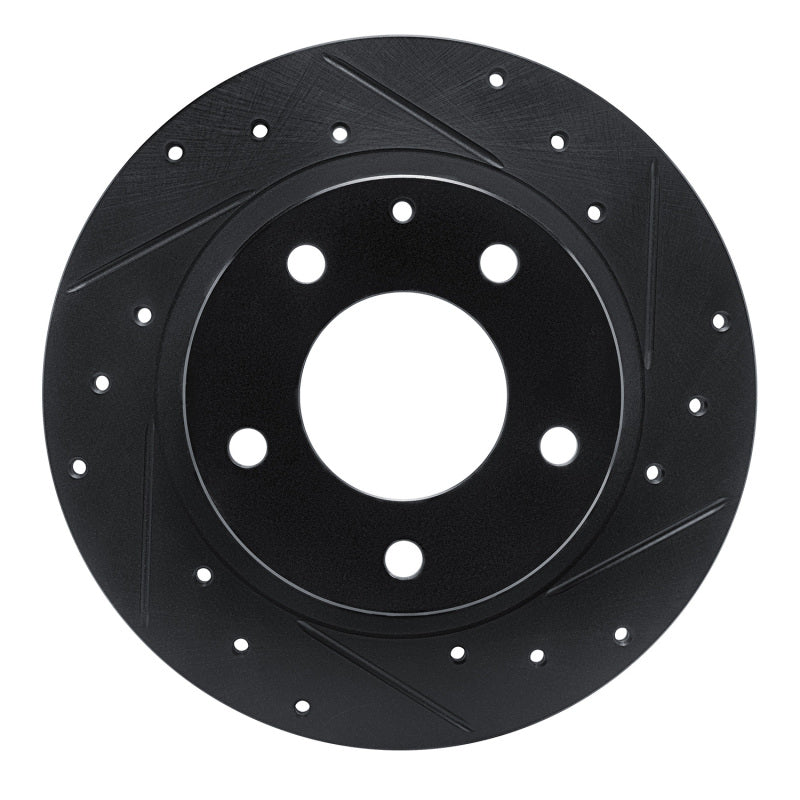R1 93-03 Ford Probe Rear Right Drilled & Slotted Black Brake Rotor