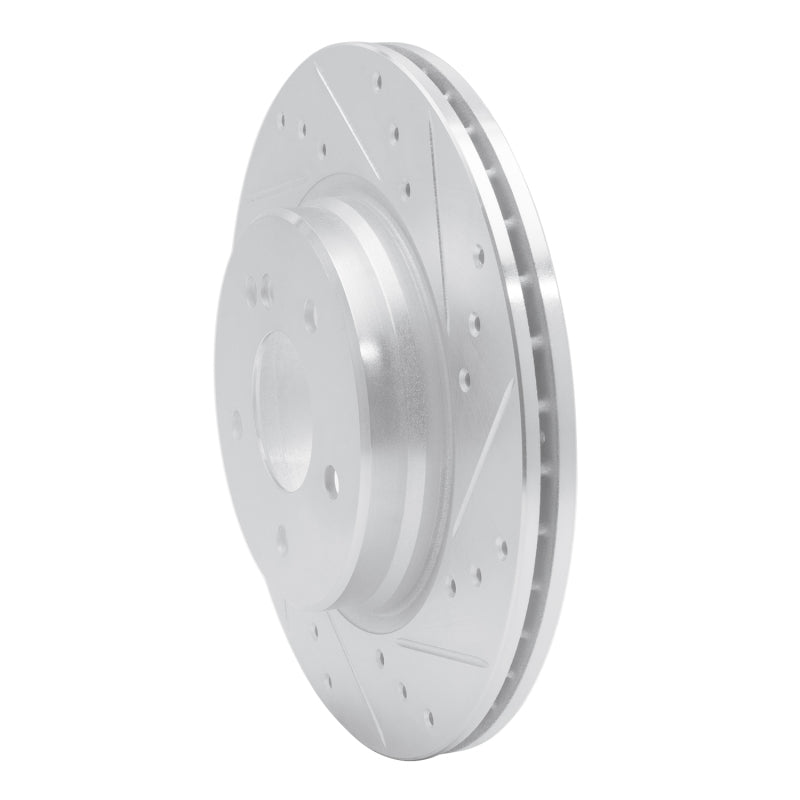 R1 1998-2009 Chrysler Crossfire Rear Right Drilled & Slotted Silver Brake Rotor