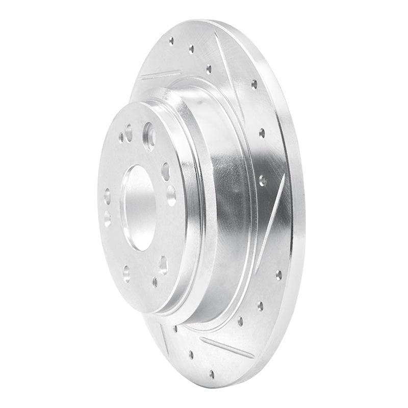 R1 02-04 Acura RL Rear Right Drilled & Slotted Silver Brake Rotor
