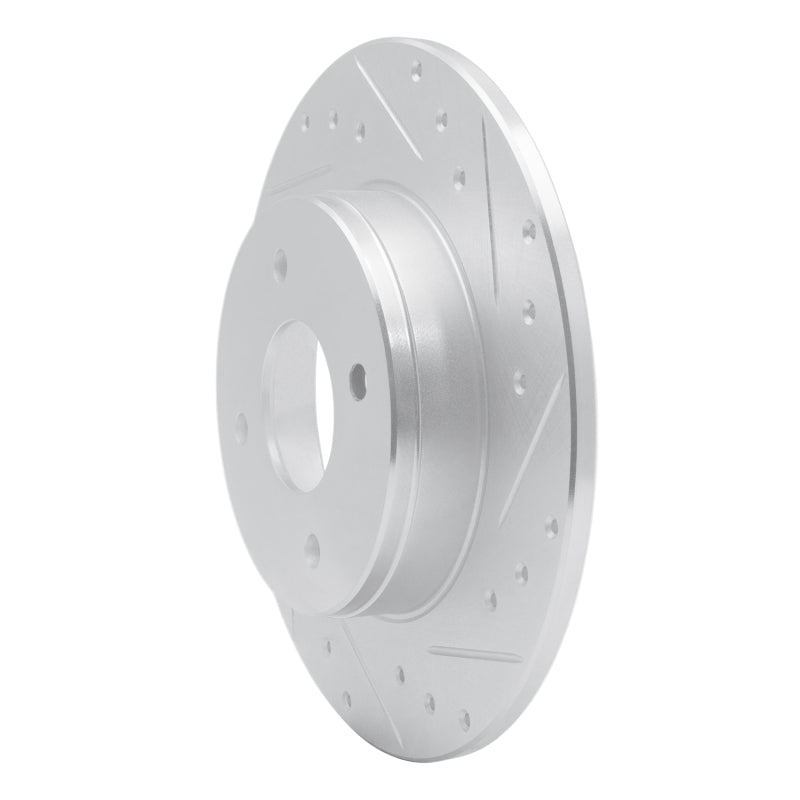 R1 84-85 Nissan 300ZX Rear Right Drilled & Slotted Silver Brake Rotor