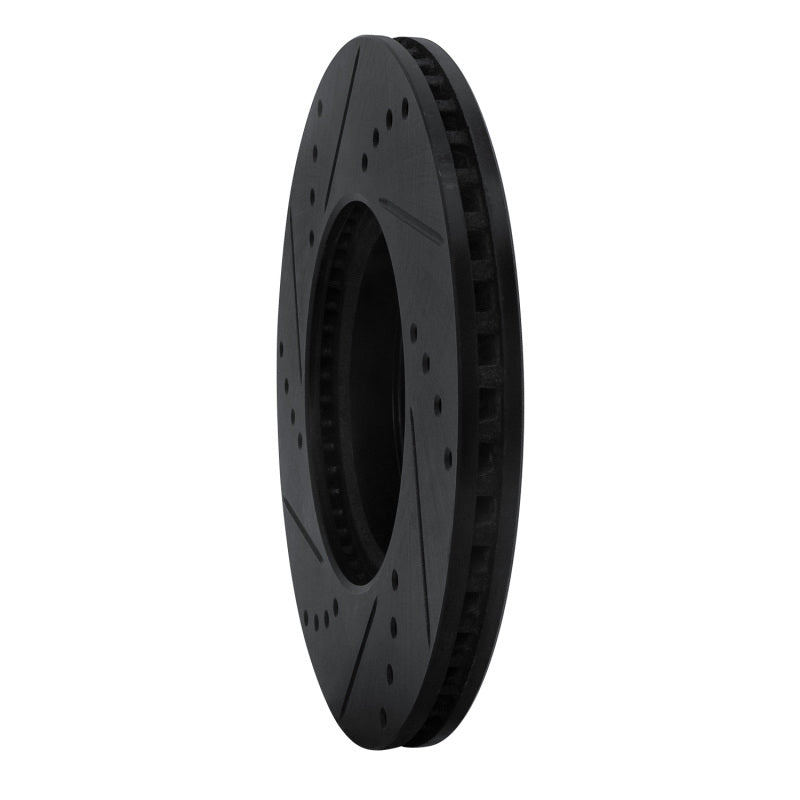 R1 12-18 Toyota Yaris (USA/Canada) Front Right Drilled & Slotted Black Brake Rotor