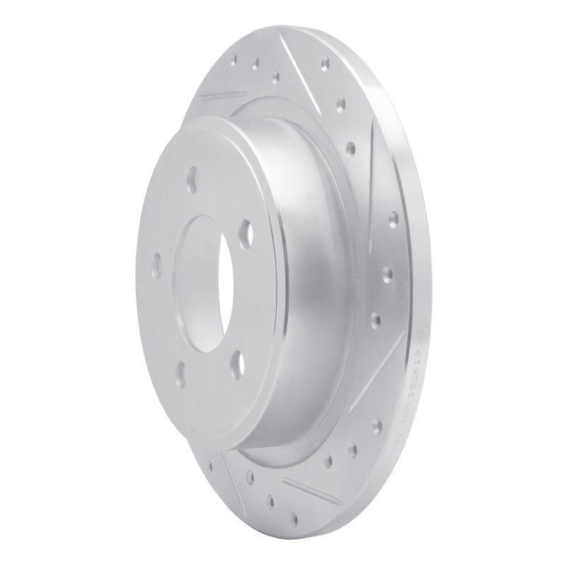 R1 04-08 Chrysler Pacifica Rear Right Drilled & Slotted Silver Brake Rotor