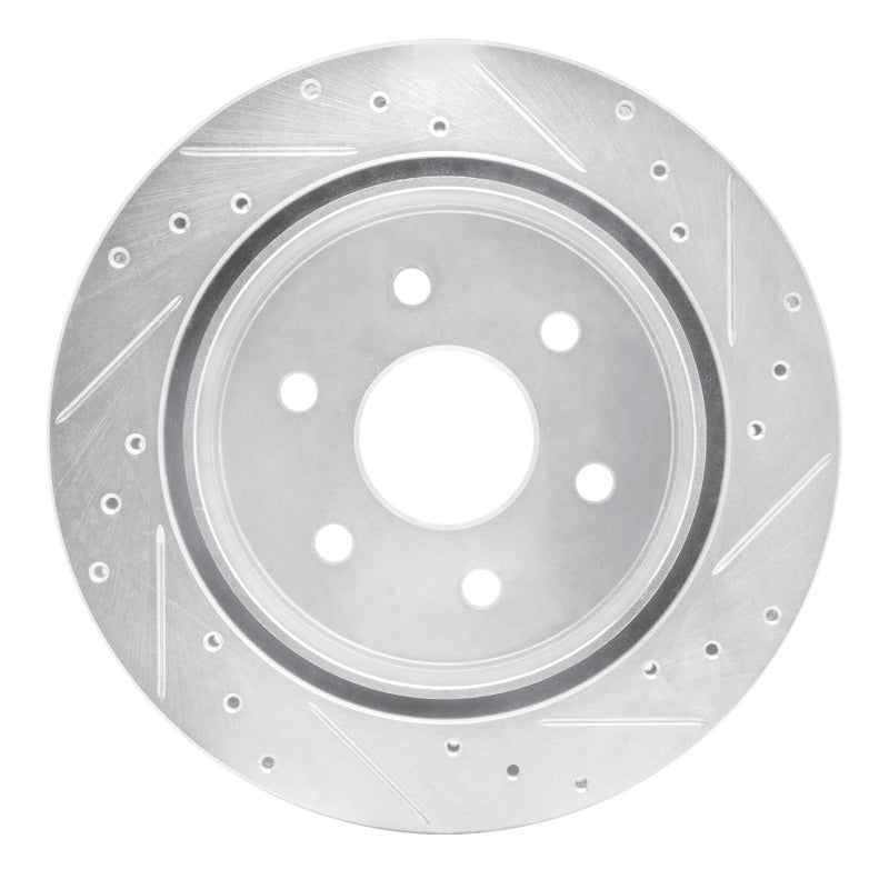 R1 03-05 Chevrolet Express 2500 Rear Right Drilled & Slotted Silver Brake Rotor