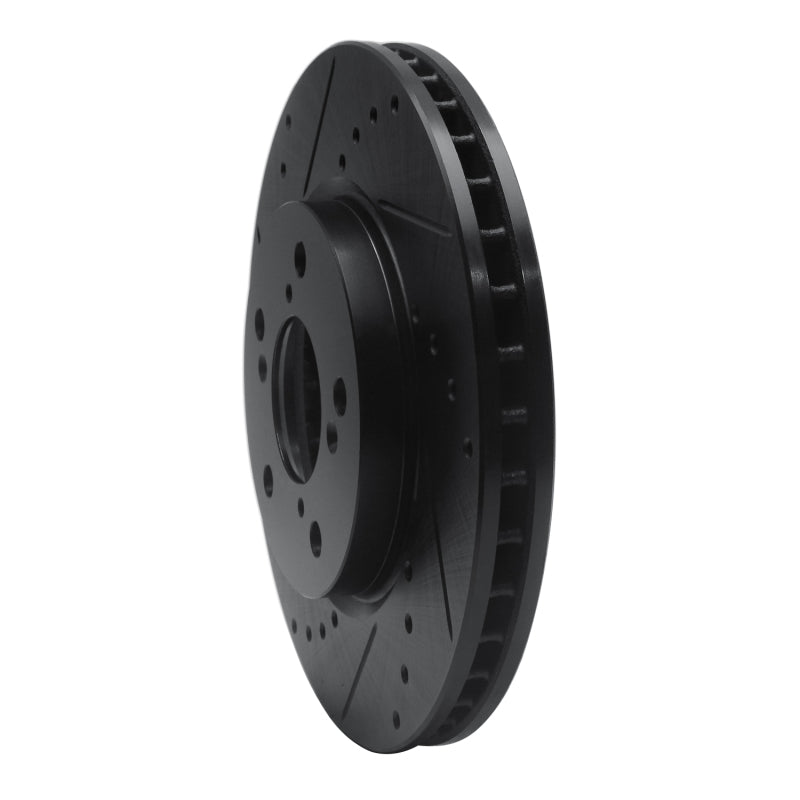 R1 05-10 Honda Odyssey Front Left Drilled & Slotted Black Brake Rotor