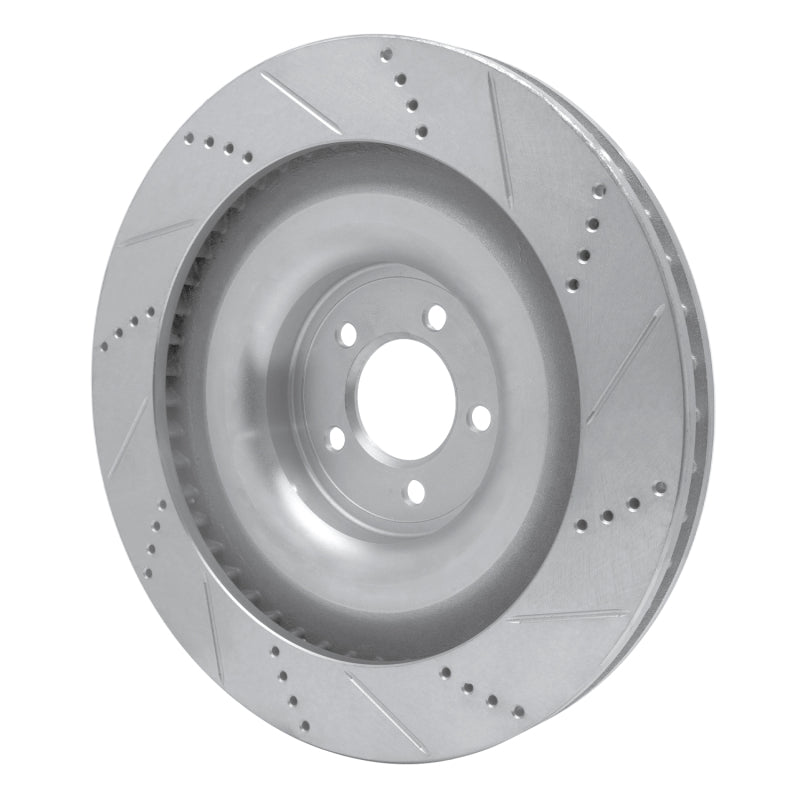 R1 08-09 Jaguar XKR Right Front Drilled & Slotted Silver Brake Rotor