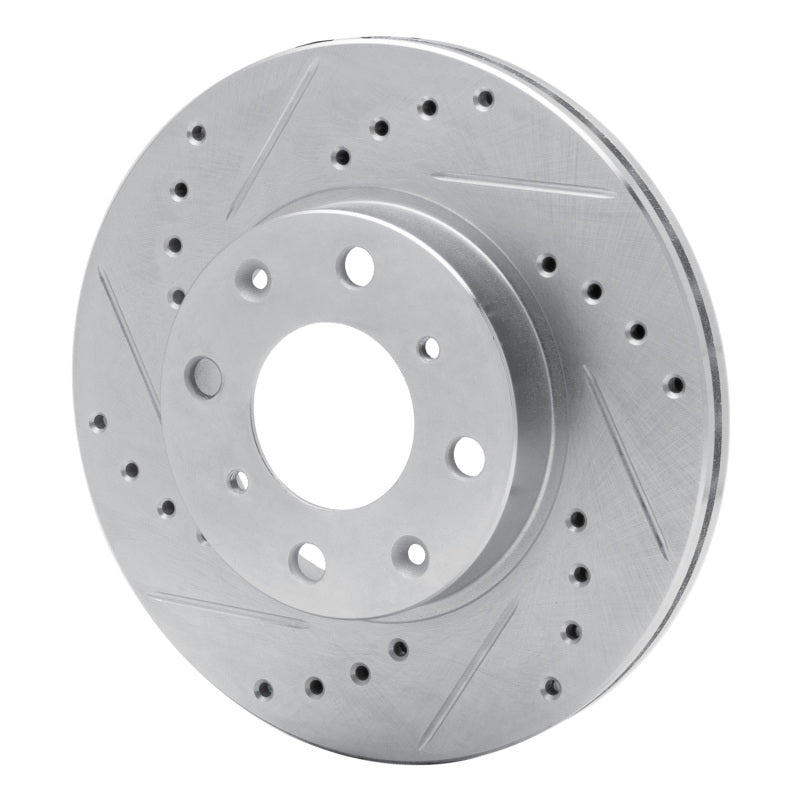 R1 86-91 Acura Integra Front Left Drilled & Slotted Silver Brake Rotor
