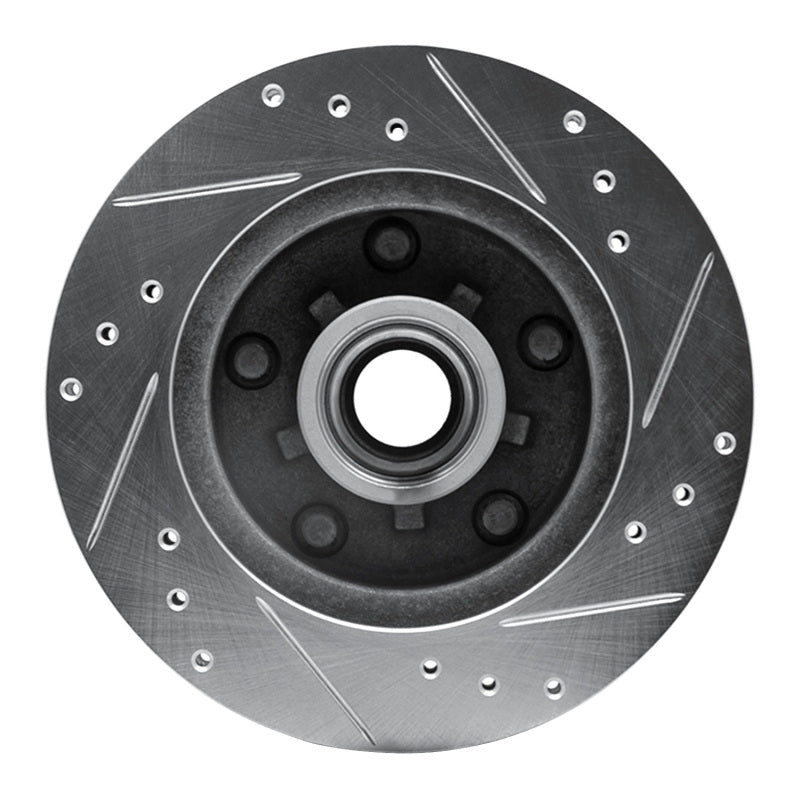 DFC 79-81 Buick Regal Front Left Drilled & Slotted Silver Brake Rotor