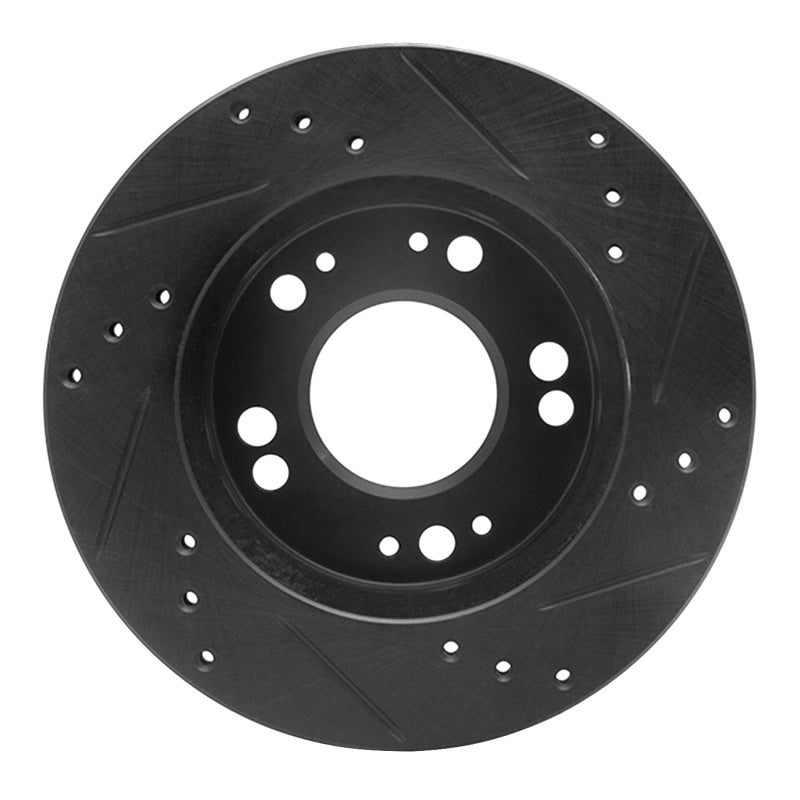 R1 90-05 Chrysler SEBRING Front Left Drilled & Slotted Black Brake Rotor