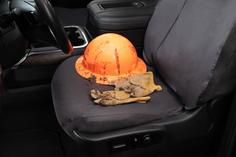 Covercraft 21-23 Chevrolet Tahoe Polycotton SeatSaver Custom Front Row Seat Covers - Charcoal