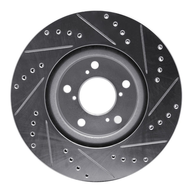R1 09-14 Acura TL Front Left Drilled & Slotted Silver Brake Rotor