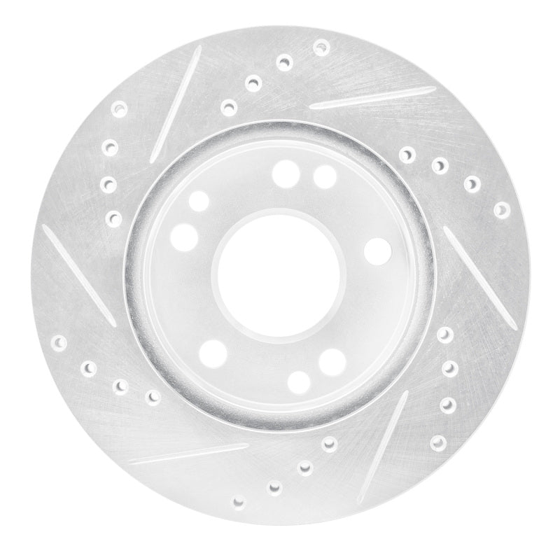R1 87-93 Mercedes-Benz 190E Front Right Drilled & Slotted Silver Brake Rotor