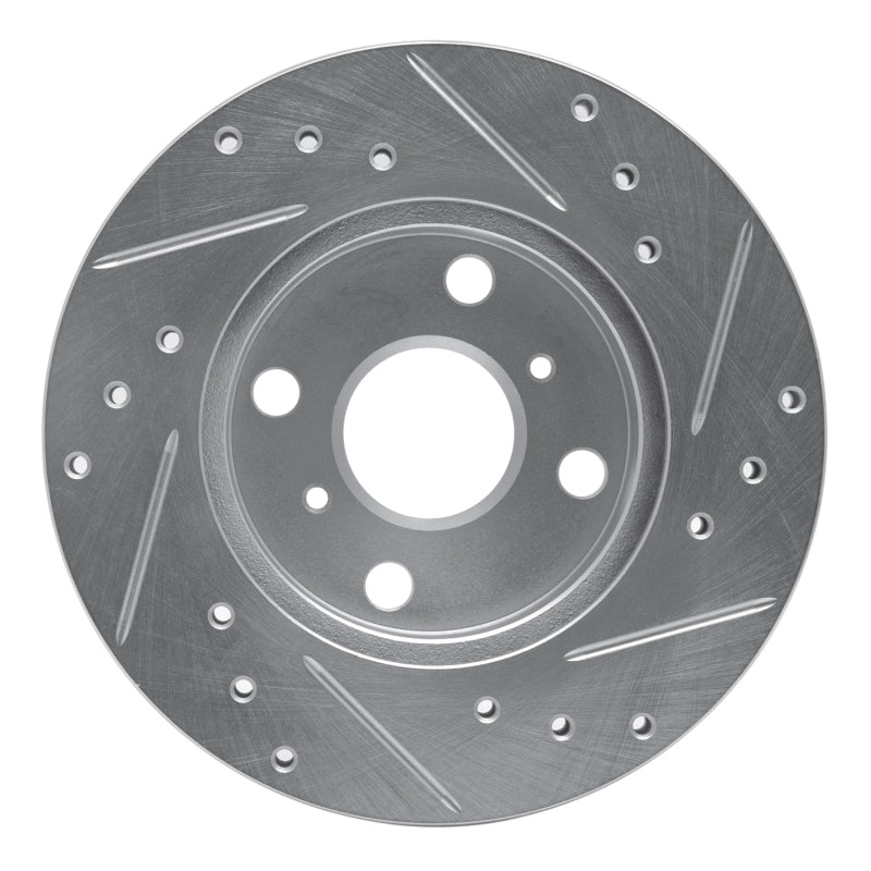 DFC 90-91 Toyota Celica Front Left Drilled & Slotted Silver Brake Rotor