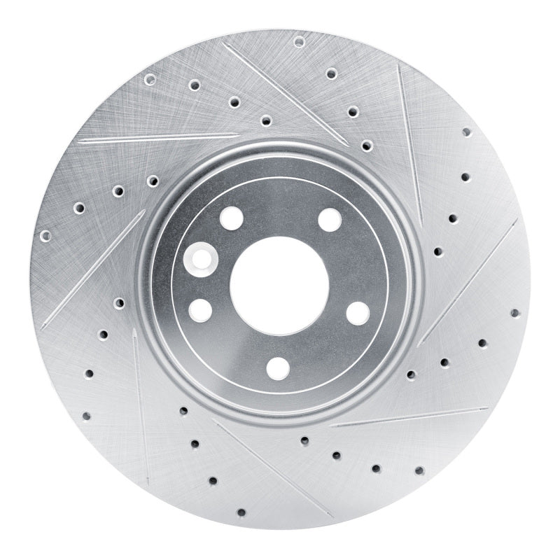 DFC 16-24 Jaguar XF Front Right Drilled & Slotted Silver Brake Rotor