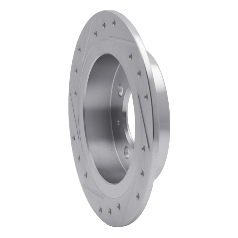 R1 91-06 Nissan 200SX Rear Right Drilled & Slotted Silver Brake Rotor