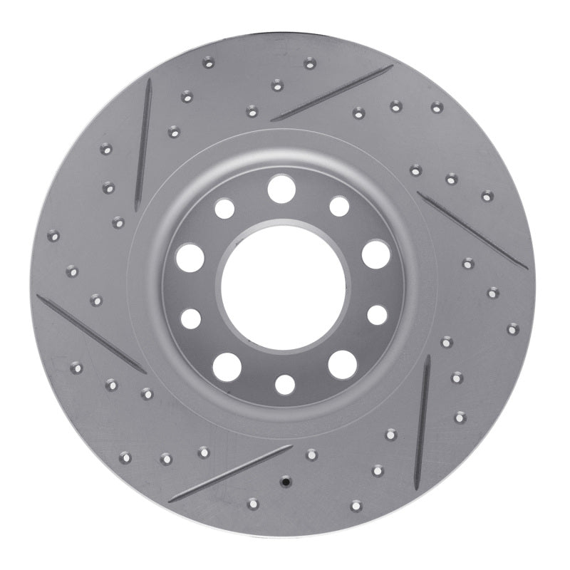 R1 14-22 Chrysler 200 Rear Right Drilled & Slotted Geo-Carbon Rotor