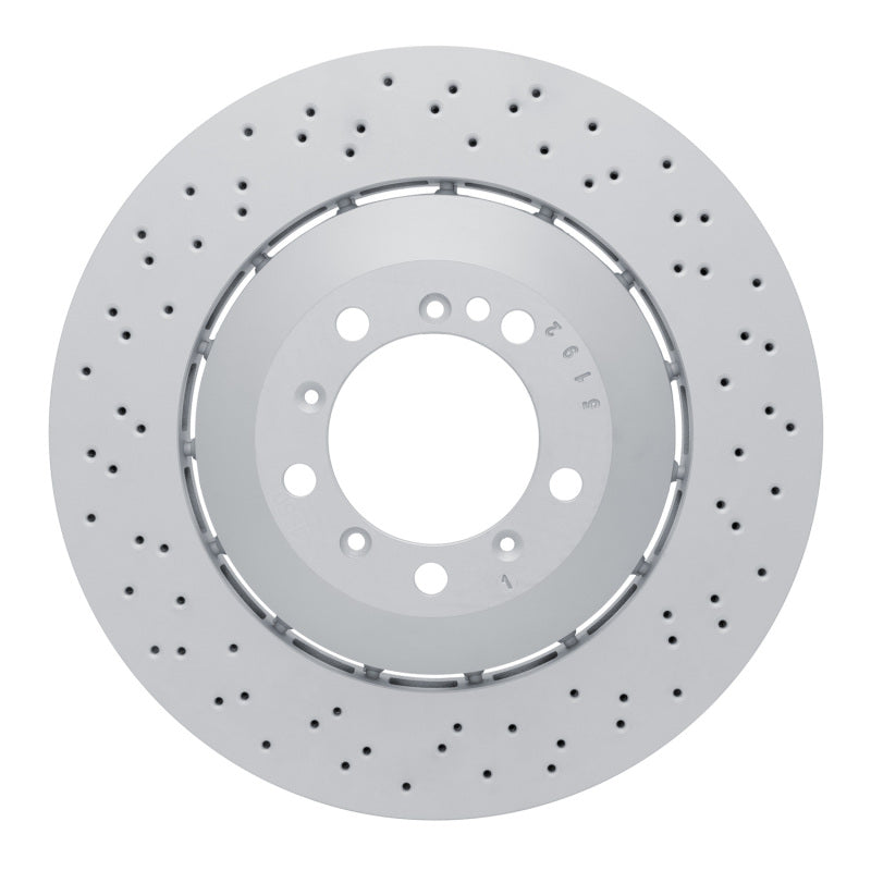R1 16-23 Porsche Cayman Left Front Drilled Carbon Alloy GeoMET Rotor