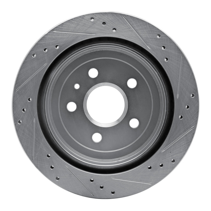 R1 08-19 Cadillac CTS Rear Left Drilled & Slotted Silver Brake Rotor
