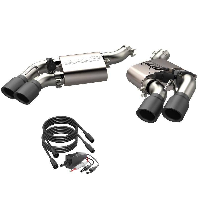 2016-2024 Chevrolet Camaro SS QTP Screamer Axle Back Quad Tip Bumper Black Tips