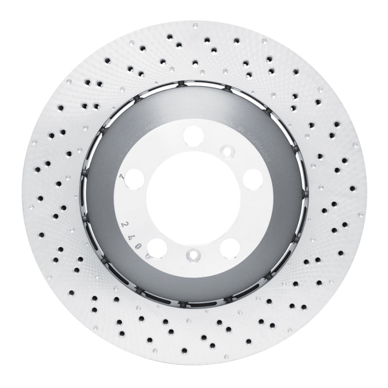 R1 13-19 Porsche 911 Right Front Drilled Carbon Alloy GeoMET Rotor