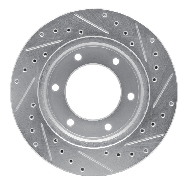 R1 01-04 Honda Passport Front Left Drilled & Slotted Silver Brake Rotor