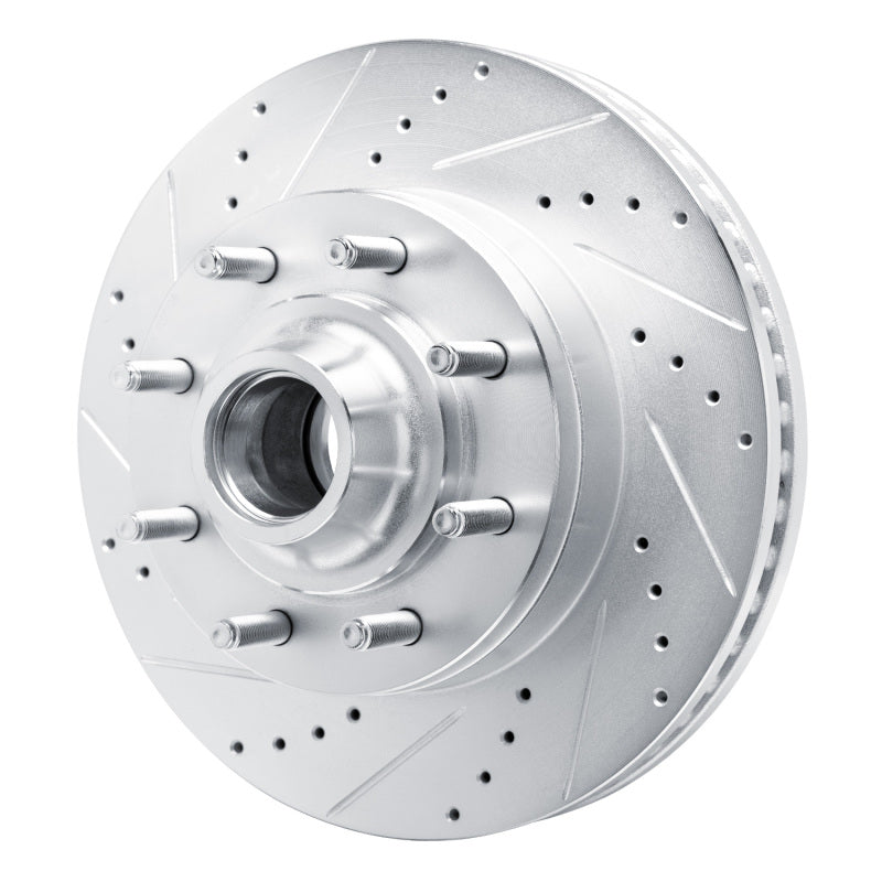 R1 08-25 Ford E-150 Front Left Drilled & Slotted Silver Brake Rotor