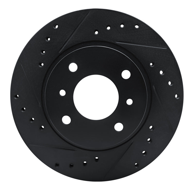 R1 90-92 Infiniti M30 Front Left Drilled & Slotted Black Brake Rotor