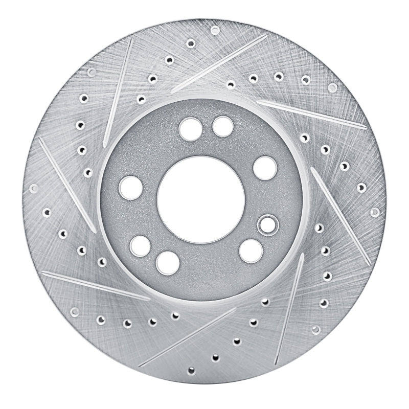 R1 91-99 Mercedes-Benz S350 Front Left Drilled & Slotted Silver Brake Rotor