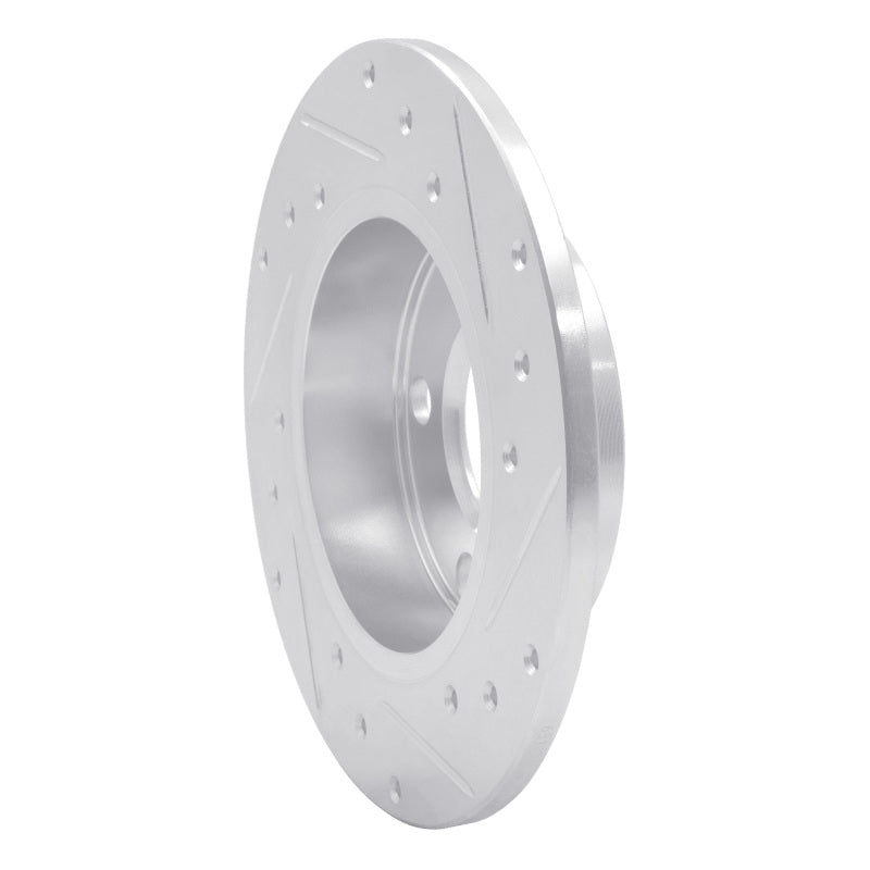 R1 85-00 Audi 5000S Quattro Rear Left Drilled & Slotted Silver Brake Rotor