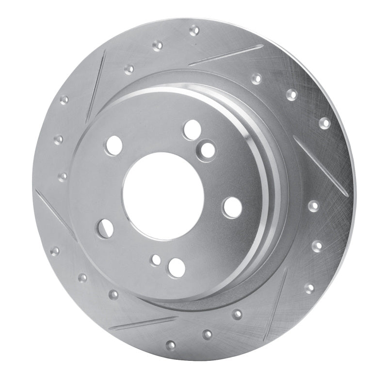 R1 90-95 Mercedes-Benz 300SL Rear Left Drilled & Slotted Silver Brake Rotor