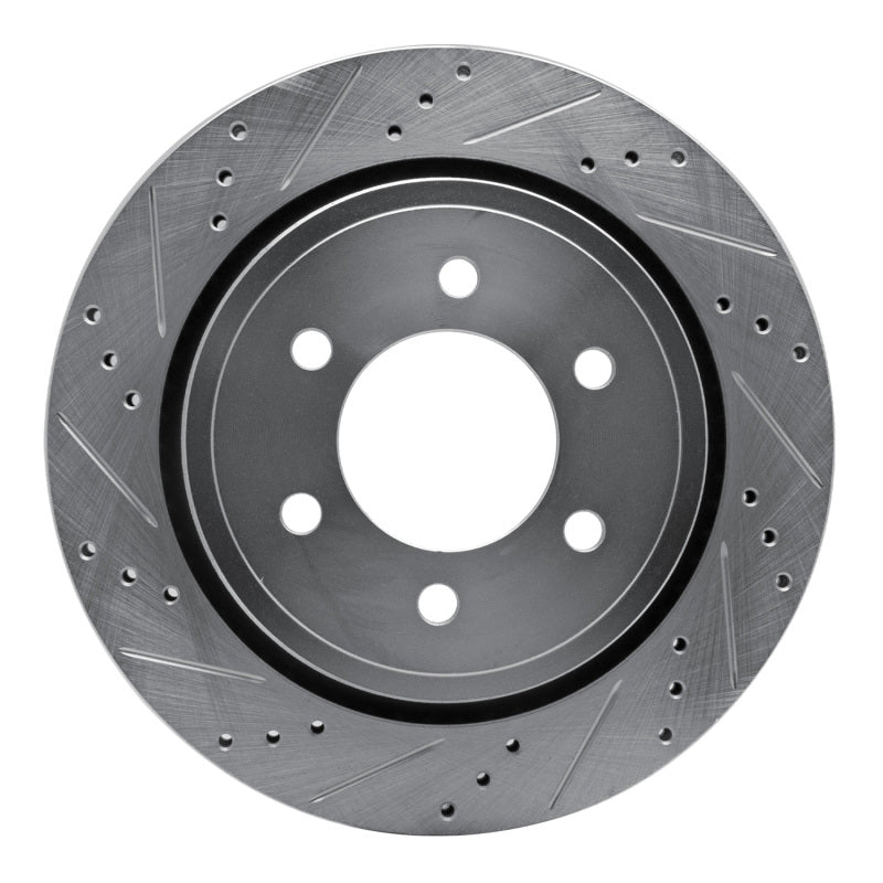 DFC 15-17 Ford F-150 RWD Rear Left Drilled & Slotted Silver Brake Rotor