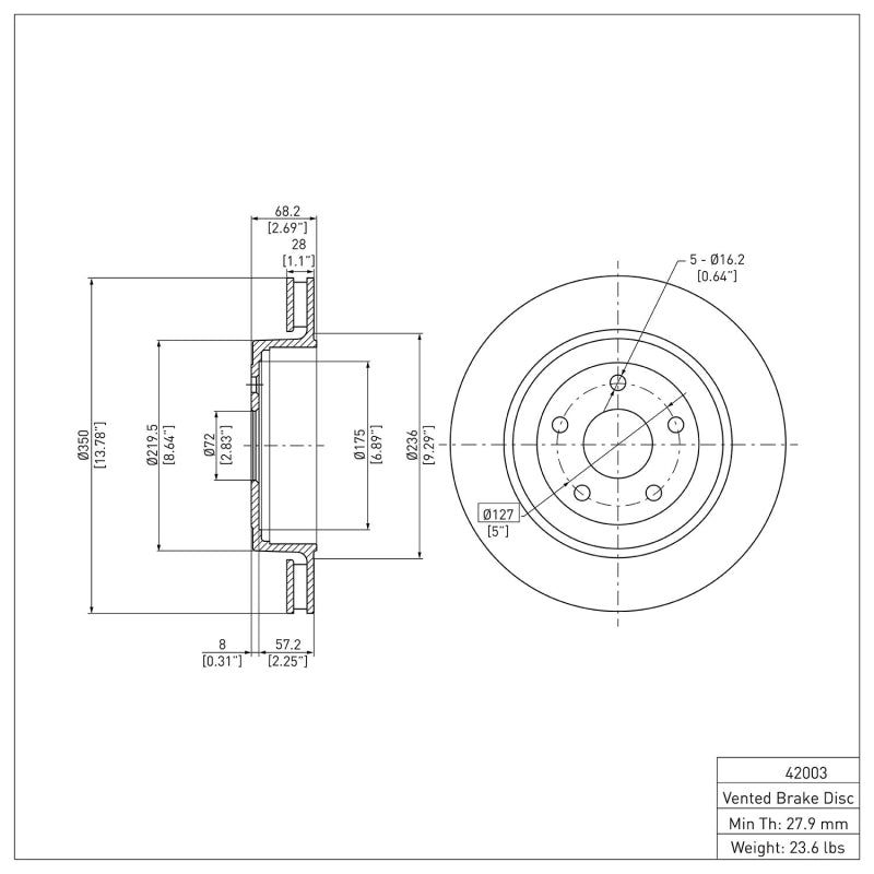 R1 06-10 Jeep Grand Cherokee Rear Brake Rotor