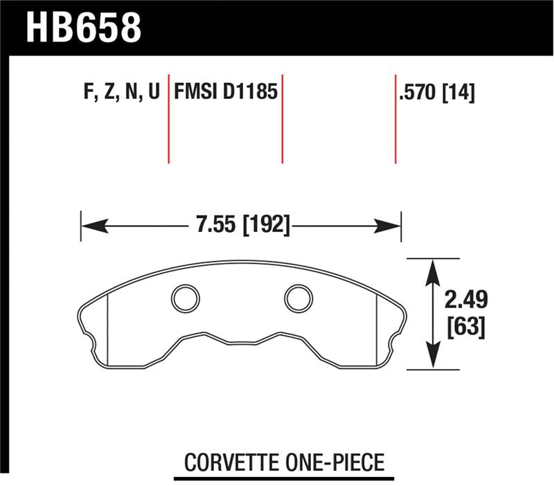 Hawk 06-10 Chevy Corvette (Improved Pad Design) Front HP+ Street Brake Pads