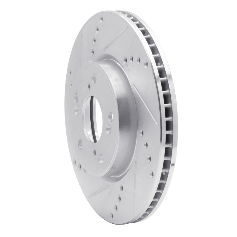 R1 13-22 Honda Accord Sedan Front Left Drilled & Slotted Silver Brake Rotor