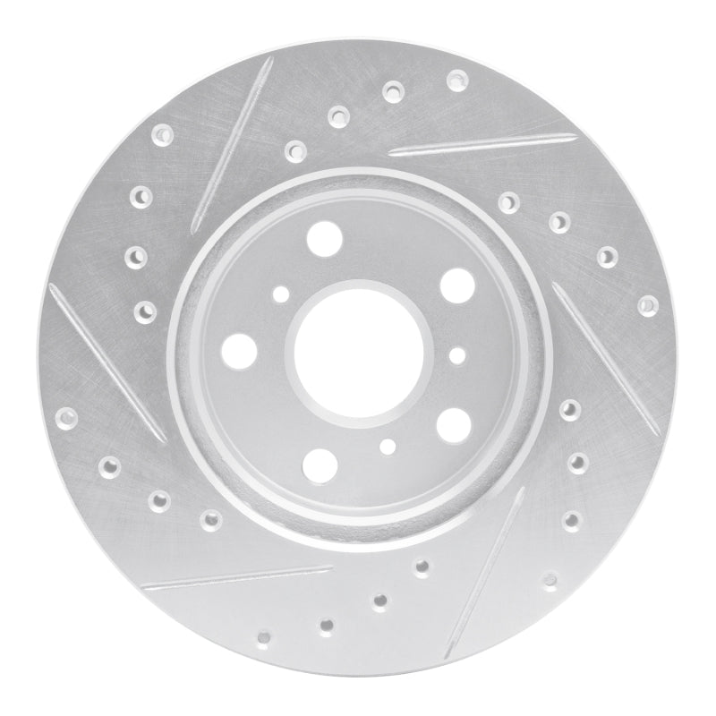 DFC 88-93 Toyota Celica Front Right Drilled & Slotted Silver Brake Rotor