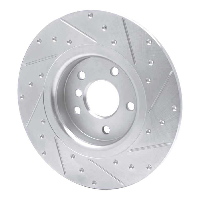 DFC 17-19 Jaguar XE Rear Left Drilled & Slotted Silver Brake Rotor