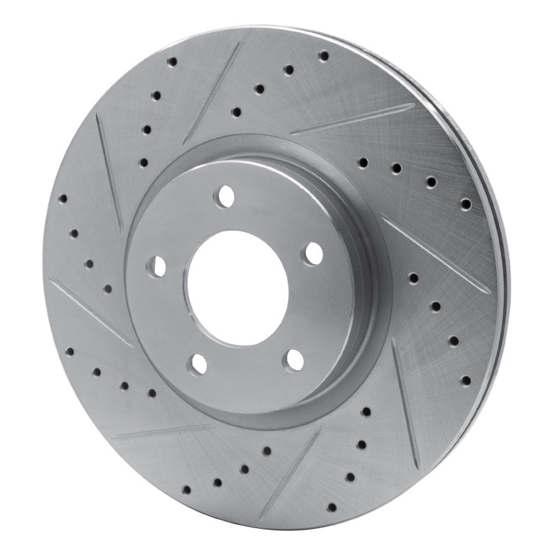 DFC 07-13 Mazda 3 Front Left Drilled & Slotted Silver Brake Rotor