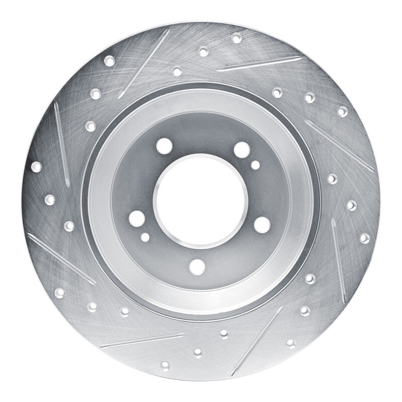 DFC 19-22 Hyundai Veloster N Rear Right Drilled & Slotted Silver Brake Rotor